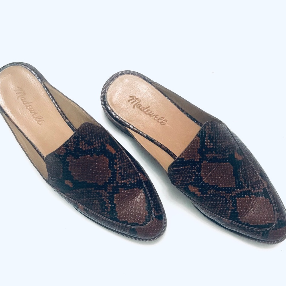 Madewell Frances Loafer Mule Snake Leather